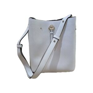 Kate Spade New York Marti Small White Leather Bucket Shoulder Bag Satchel Purse